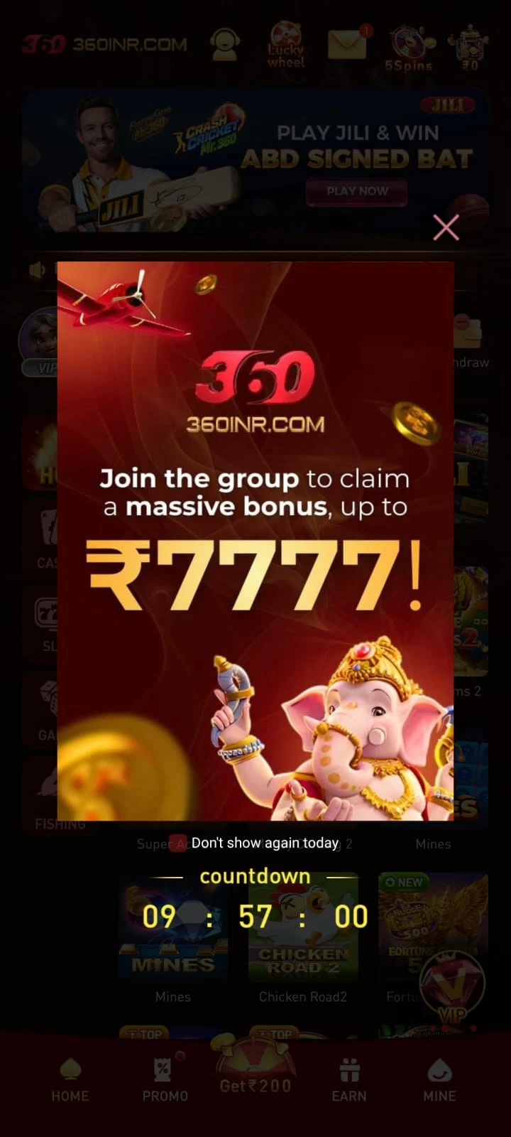 360INR GAME BONUS