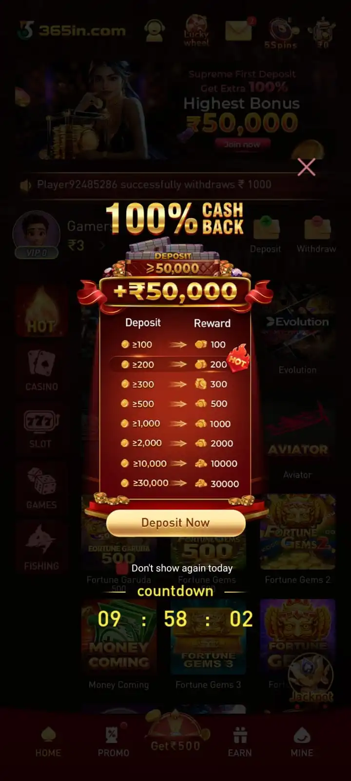 365in Game Download play and win