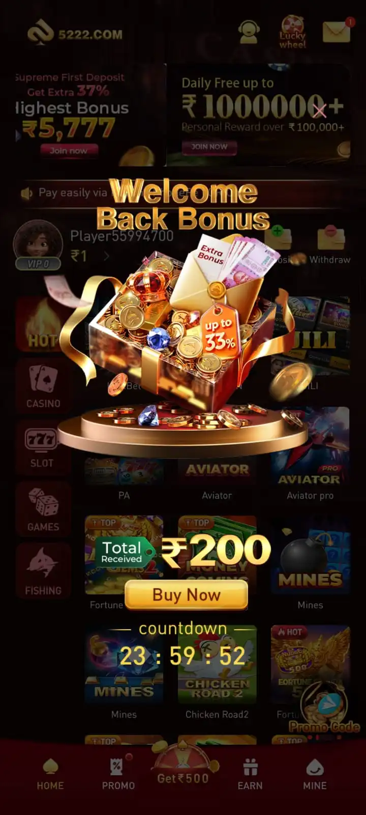 5222 Game bonus