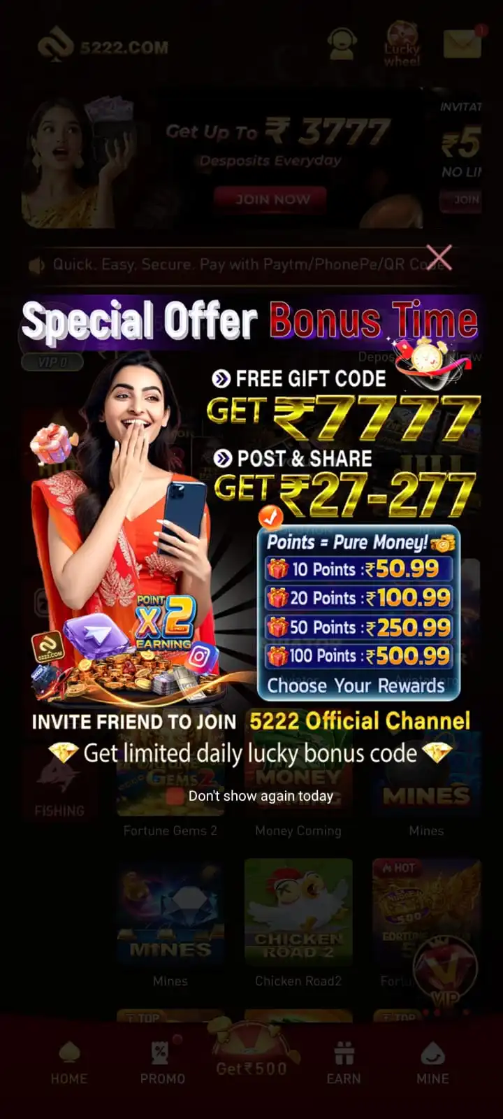 5222 game bonus
