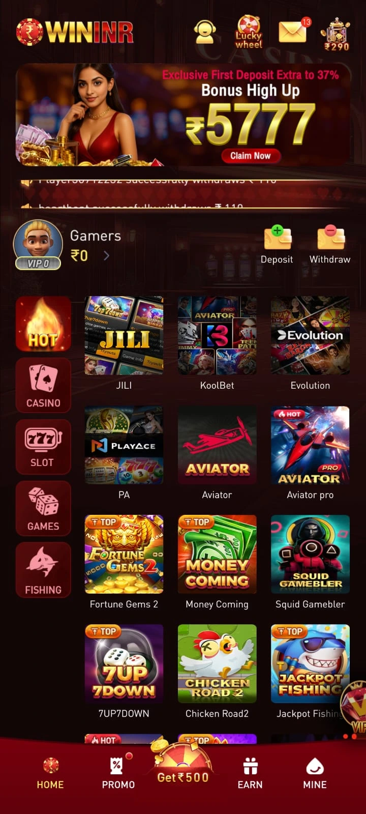 WININR Game Download Play and Win